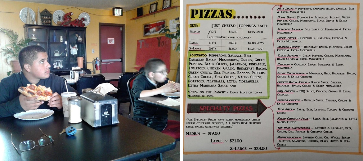 Mama Ruth's Pizza Shop Menu