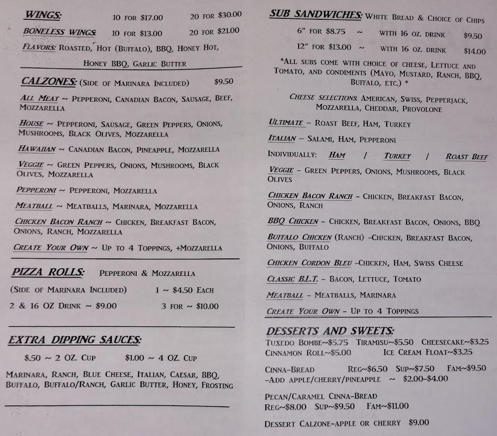 Mama Ruth's Pizza Shop Menu image 2